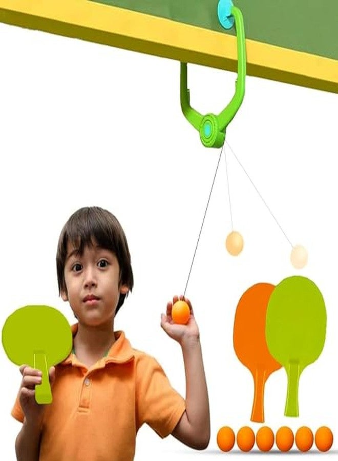 Btop® Table Tennis Training Set, 2 Rackets & 3 Balls, Self-Training Game with Hanging Mount, Indoor Interactive Game for Motor Skills Development - Image 2